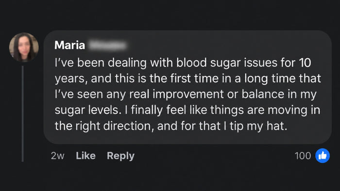 Maria's comment: After 10 years of blood sugar struggles, the first real improvement and balance in her sugar levels in a long time.