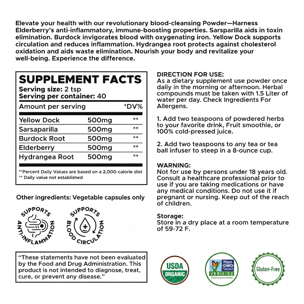 Bottle of Vegan Lifemoss Blood Purifying Capsules with a yellow label and text.