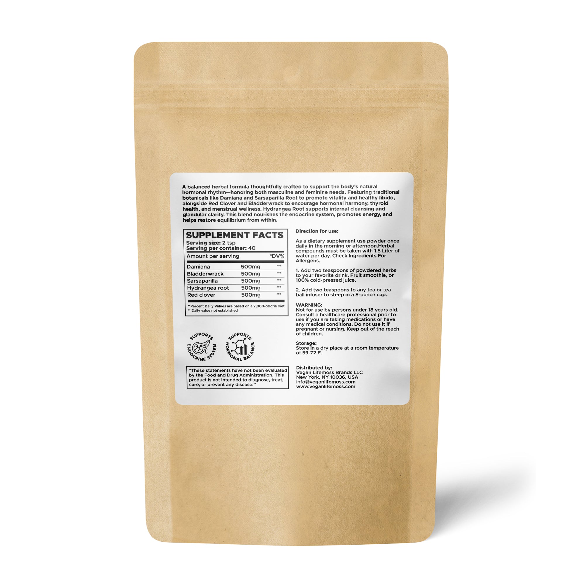 Bottle of Vegan Lifemoss Blood Purifying Capsules with a yellow label and text.