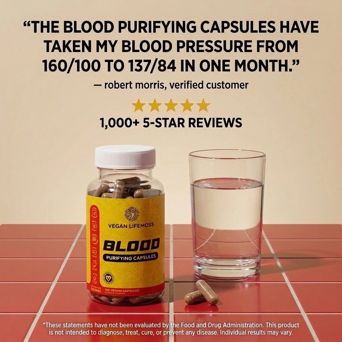Customer review: blood pressure from 160/100 to 137/84 in one month